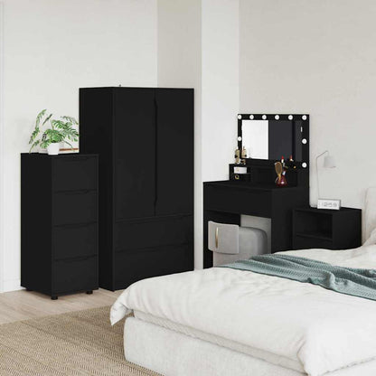vidaXL Aufbewahrungsschrank Schwarz 40 x 48 x 105 cm Holzwerkstoff