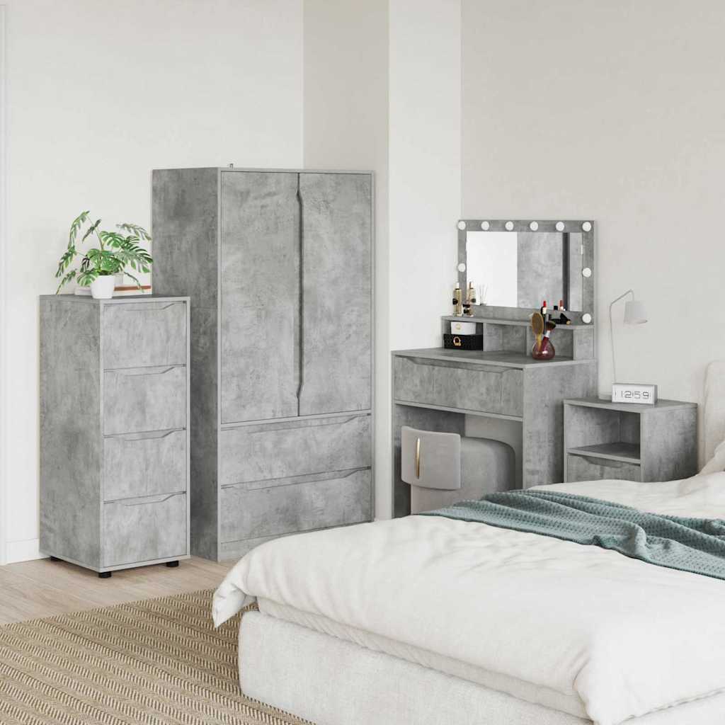 vidaXL Aufbewahrungsschrank Beton Grau 40 x 48 x 105 cm Holzwerkstoff