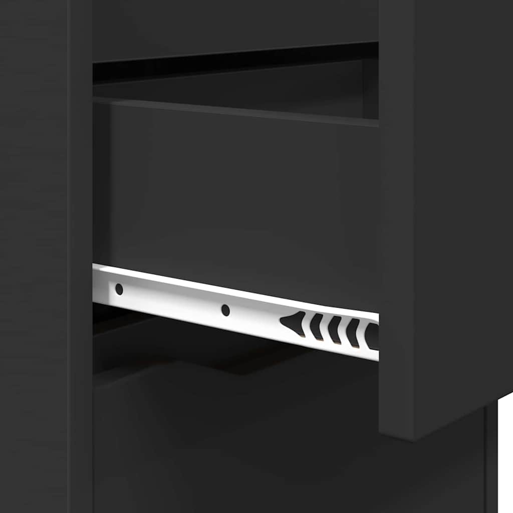 vidaXL Nachttische 2 pcs Schwarz 40 x 30 x 467 cm Holzwerkstoff