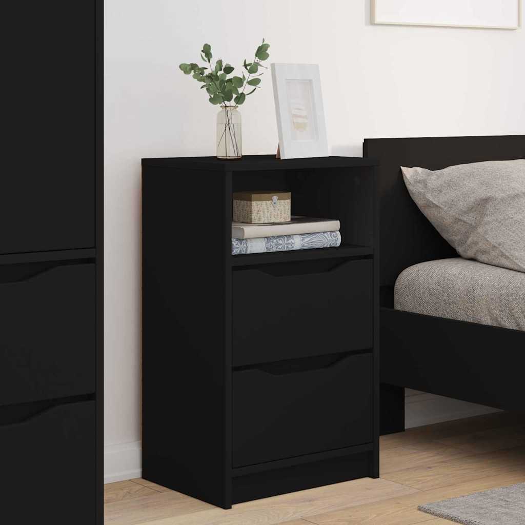 vidaXL Nachttische 2 pcs Schwarz 40 x 30 x 467 cm Holzwerkstoff
