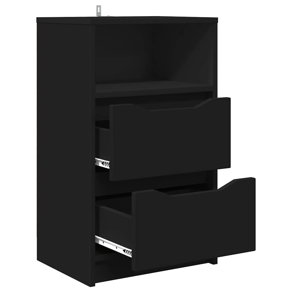 vidaXL Nachttische 2 pcs Schwarz 40 x 30 x 467 cm Holzwerkstoff