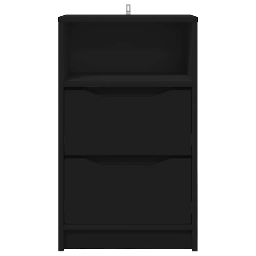 vidaXL Nachttische 2 pcs Schwarz 40 x 30 x 467 cm Holzwerkstoff