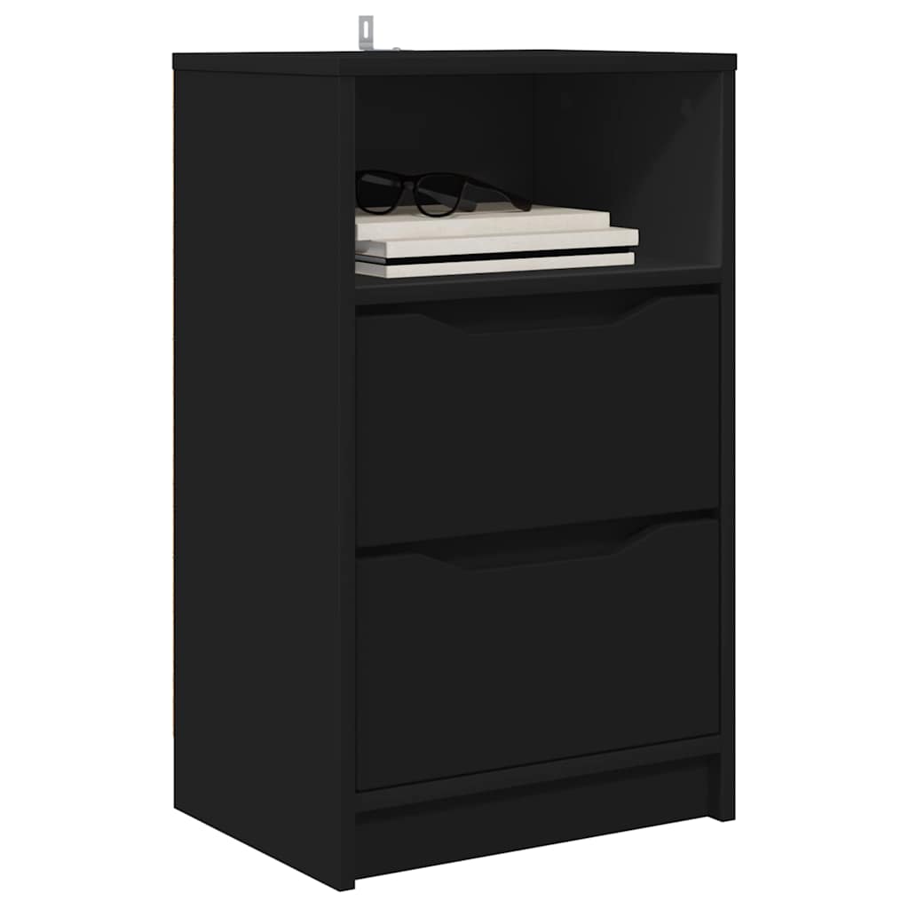 vidaXL Nachttische 2 pcs Schwarz 40 x 30 x 467 cm Holzwerkstoff