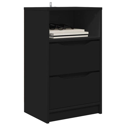 vidaXL Nachttische 2 pcs Schwarz 40 x 30 x 467 cm Holzwerkstoff