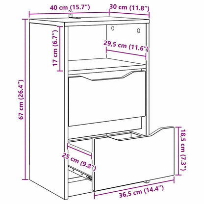vidaXL Nachttische 2 pcs Sonoma-Eiche 40 x 30 x 467 cm Holzwerkstoff
