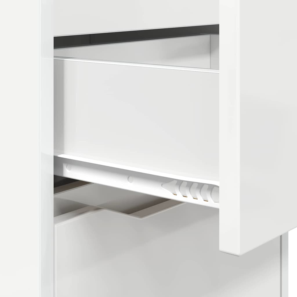 vidaXL Nachttische 2 pcs Hochglanz Weiß 40 x 30 x 467 cm Holzwerkstoff