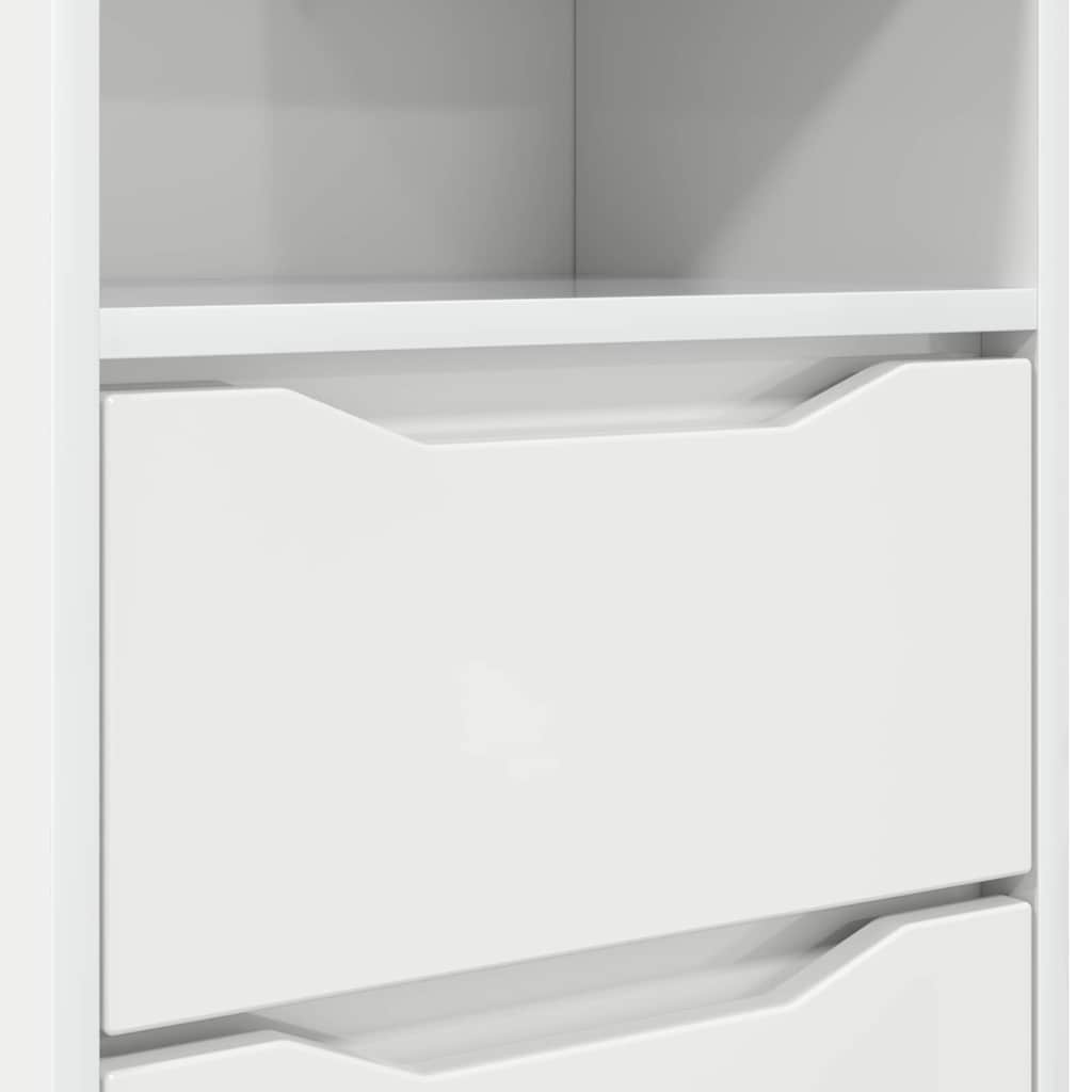 vidaXL Nachttische 2 pcs Hochglanz Weiß 40 x 30 x 467 cm Holzwerkstoff