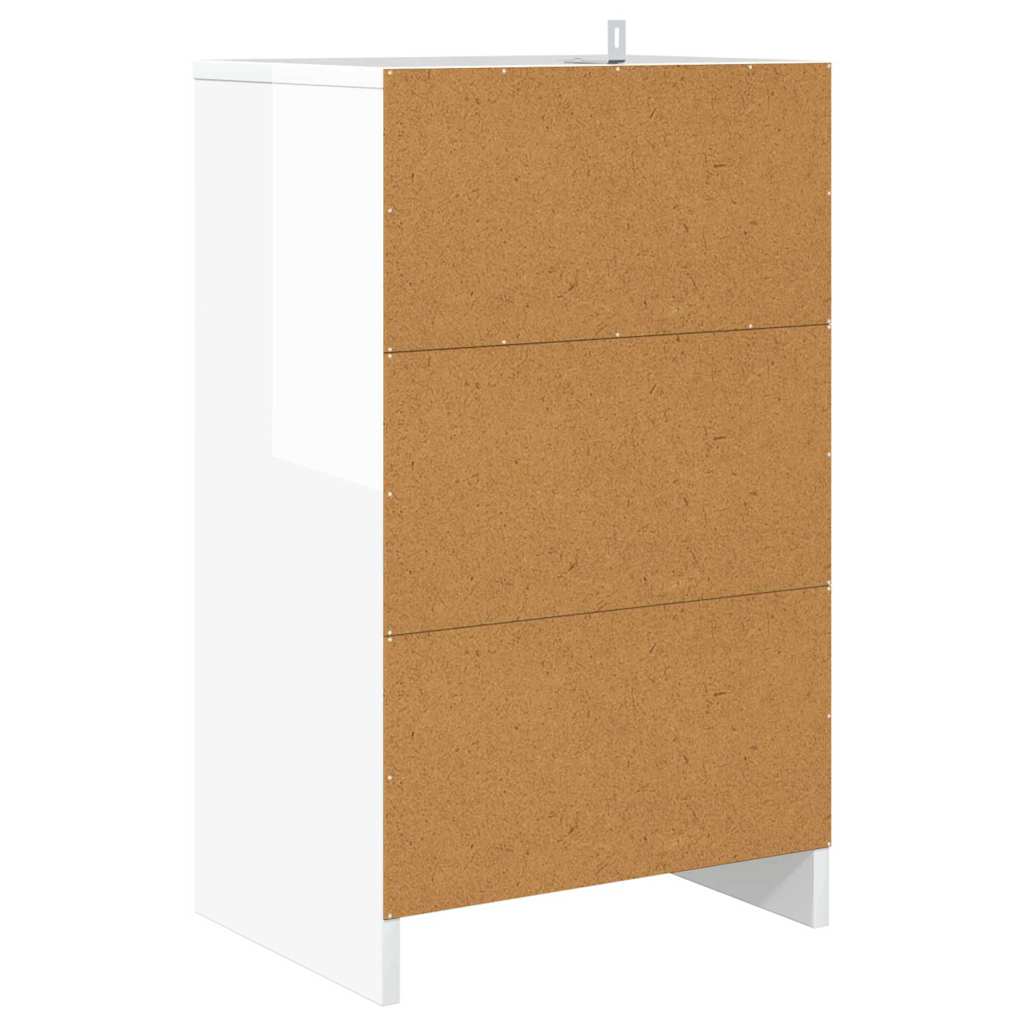 vidaXL Nachttische 2 pcs Hochglanz Weiß 40 x 30 x 467 cm Holzwerkstoff