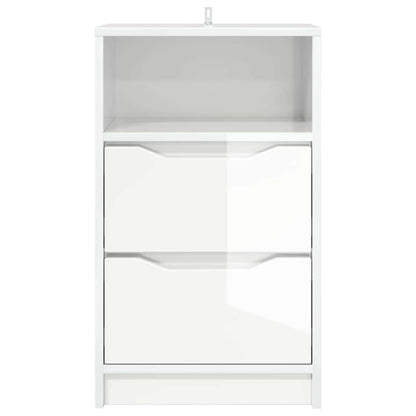 vidaXL Nachttische 2 pcs Hochglanz Weiß 40 x 30 x 467 cm Holzwerkstoff