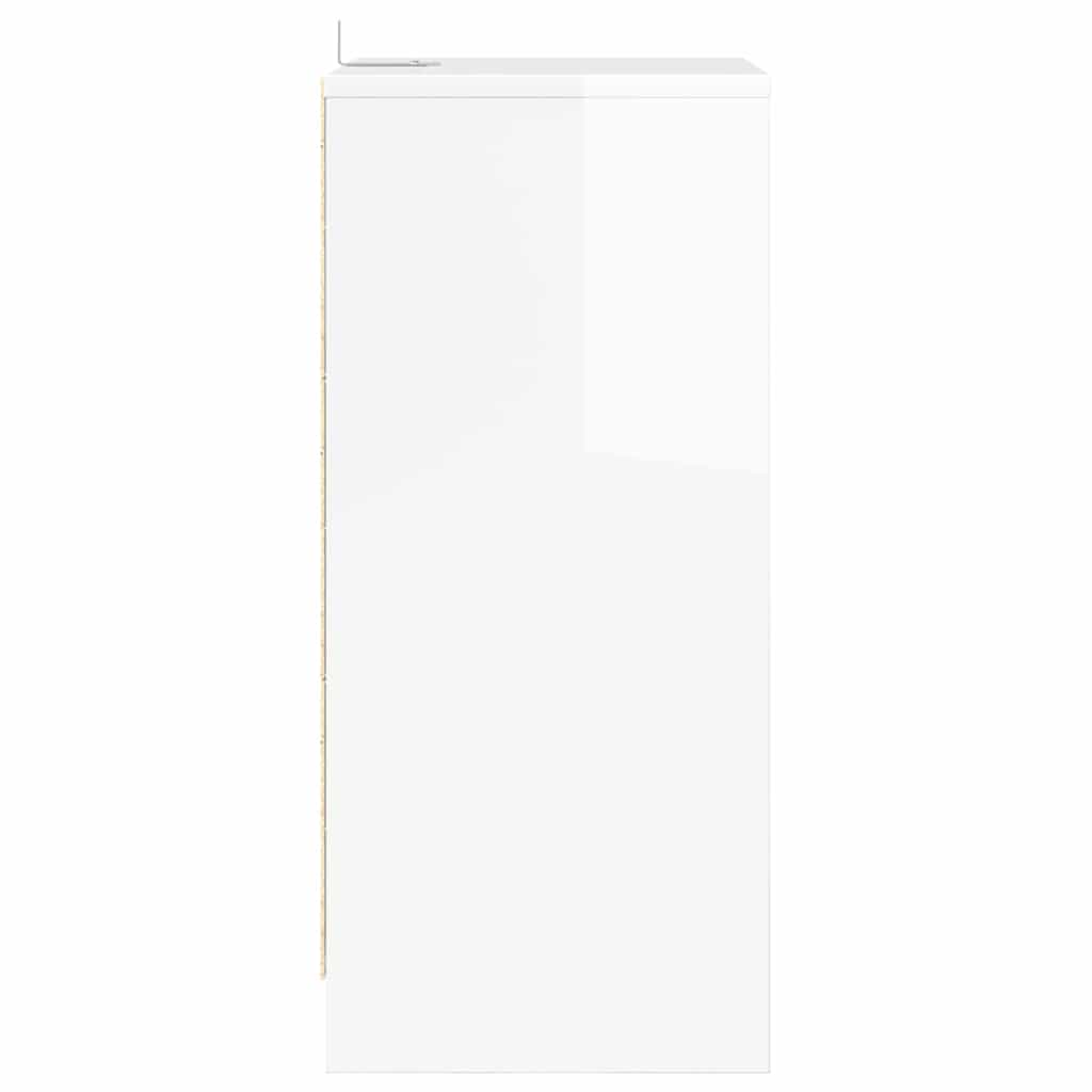 vidaXL Nachttische 2 pcs Hochglanz Weiß 40 x 30 x 467 cm Holzwerkstoff