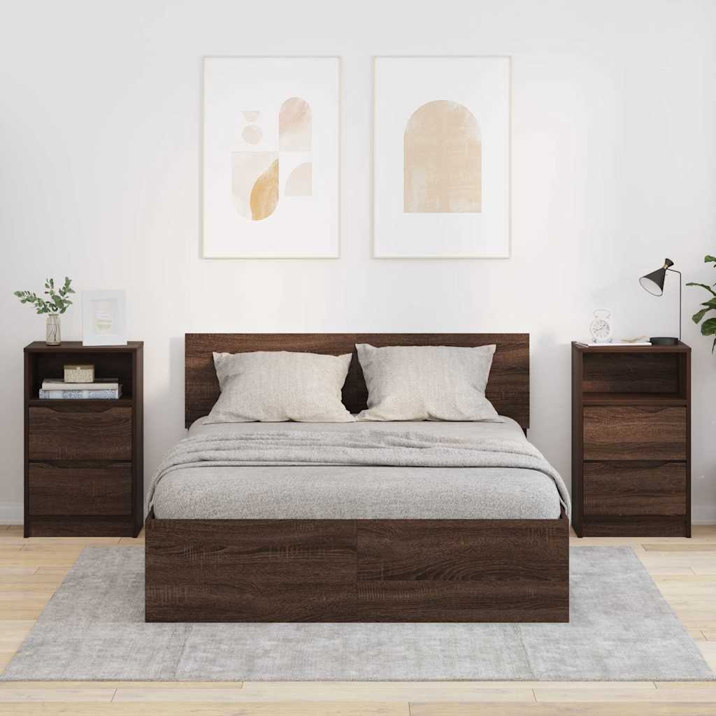 vidaXL Nachttische 2 pcs Braun Eichen-Optik 40 x 30 x 467 cm