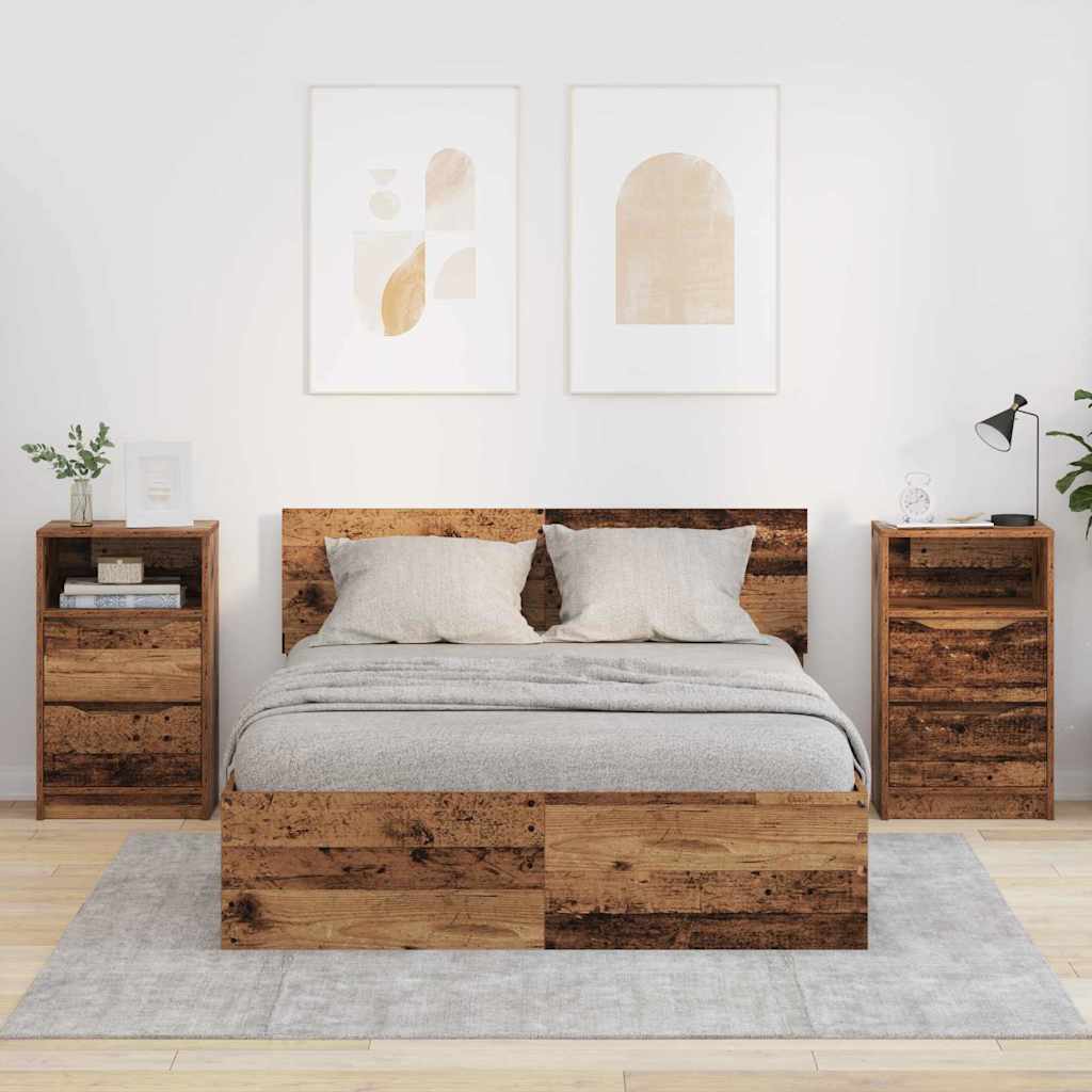 vidaXL Nachttische 2 pcs Altholz 40 x 30 x 467 cm Holzwerkstoff