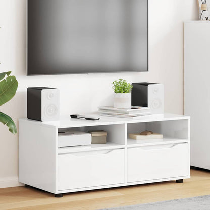 vidaXL TV-Schränk Hochglanz Weiß 100 x 48 x 43 cm Holzwerkstoff