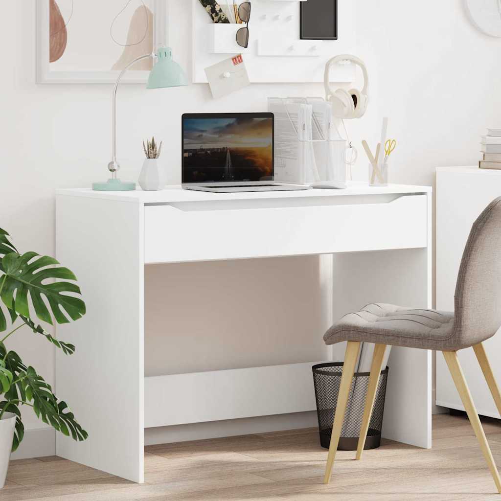 vidaXL Schreibtisch mit Schubladen Weiß 100 x 50 x 78 cm Holzwerkstoff