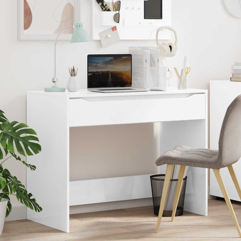 vidaXL Schreibtisch Hochglanz Weiß 100 x 50 x 78 cm Holzwerkstoff