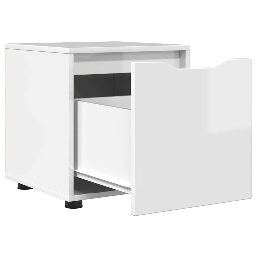 vidaXL Badezimmerschrank Hochglanz Weiß 40,5 x 40 x 44 cm