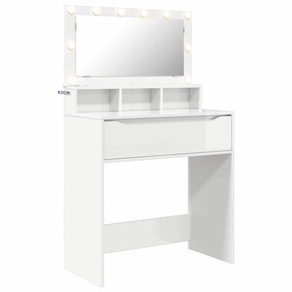 vidaXL Schlafzimmer-Frisiertische Hochglanz Weiß 80 x 39,6 x 135 cm