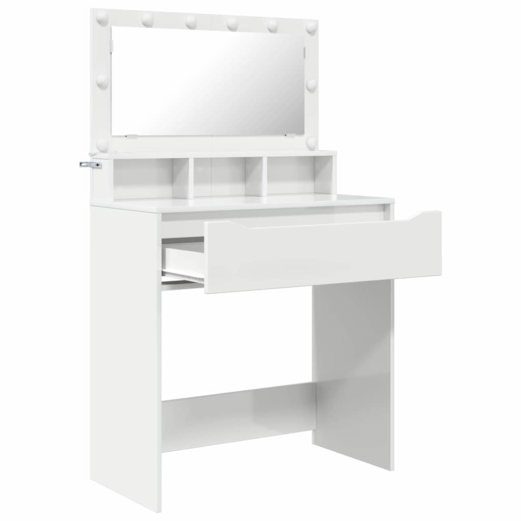 vidaXL Schlafzimmer-Frisiertische Hochglanz Weiß 80 x 39,6 x 135 cm