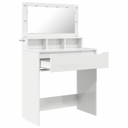 vidaXL Schlafzimmer-Frisiertische Hochglanz Weiß 80 x 39,6 x 135 cm