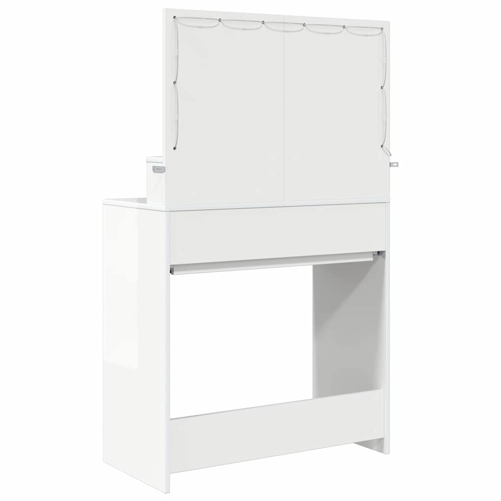 vidaXL Schlafzimmer-Frisiertische Hochglanz Weiß 80 x 39,6 x 135 cm