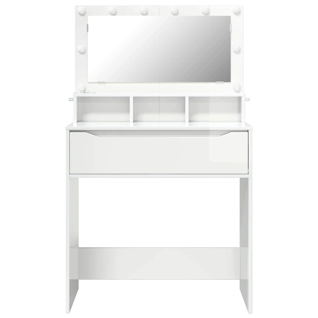 vidaXL Schlafzimmer-Frisiertische Hochglanz Weiß 80 x 39,6 x 135 cm