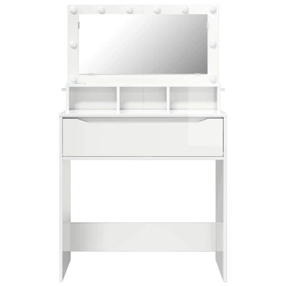 vidaXL Schlafzimmer-Frisiertische Hochglanz Weiß 80 x 39,6 x 135 cm