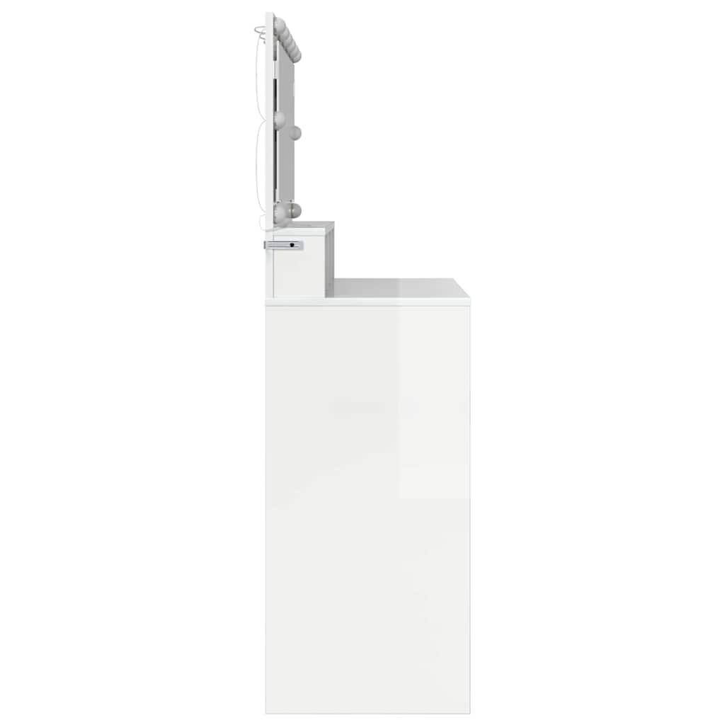 vidaXL Schlafzimmer-Frisiertische Hochglanz Weiß 80 x 39,6 x 135 cm