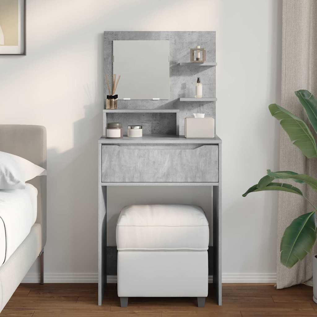 vidaXL Schlafzimmer-Frisiertische Beton Grau 80 x 39,6 x 135 cm