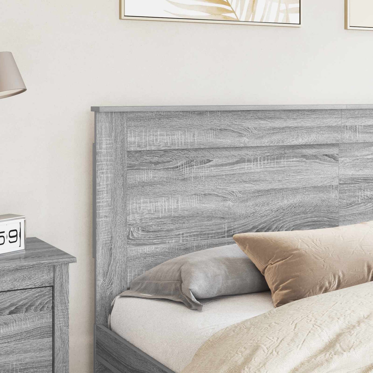 vidaXL Kopfteil mit Kopfteil Graues Sonoma 180 cm Holzwerkstoff