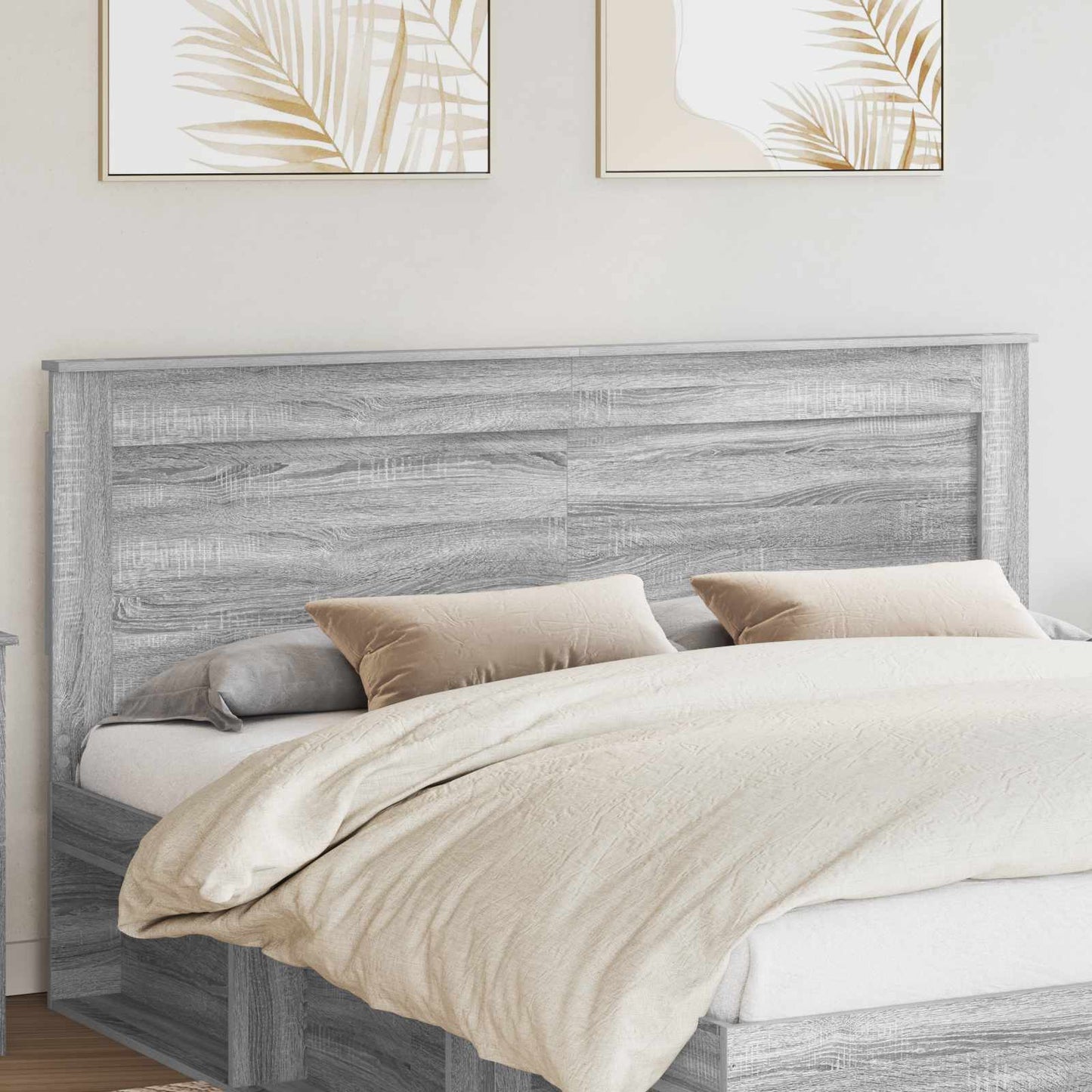 vidaXL Kopfteil mit Kopfteil Graues Sonoma 180 cm Holzwerkstoff