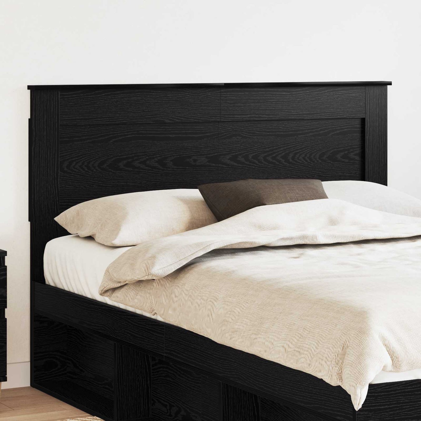 vidaXL Kopfteil mit Kopfteil Schwarz Eichen-Optik 150 cm Holzwerkstoff