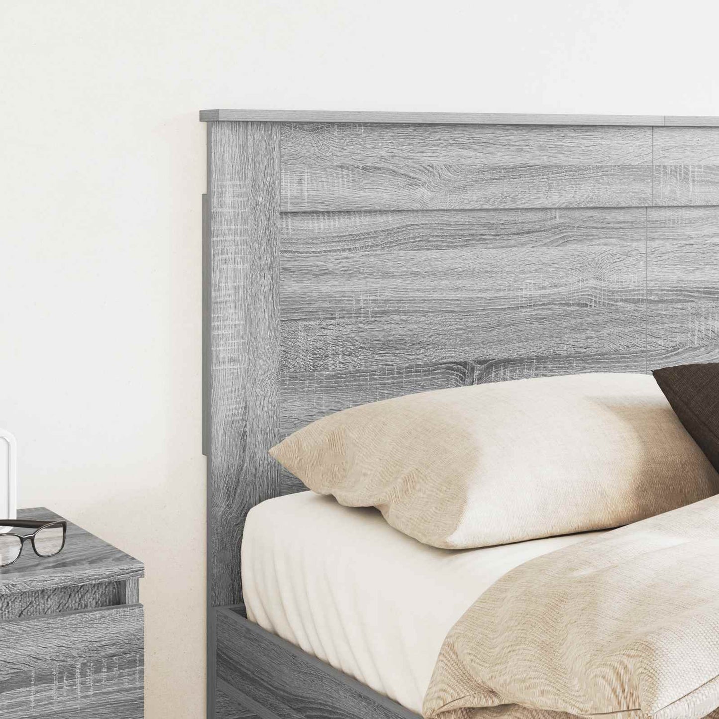 vidaXL Kopfteil mit Kopfteil Graues Sonoma 140 cm Holzwerkstoff