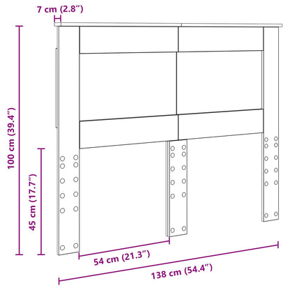 vidaXL Kopfteil mit Kopfteil Sonoma-Eiche 135 cm Holzwerkstoff