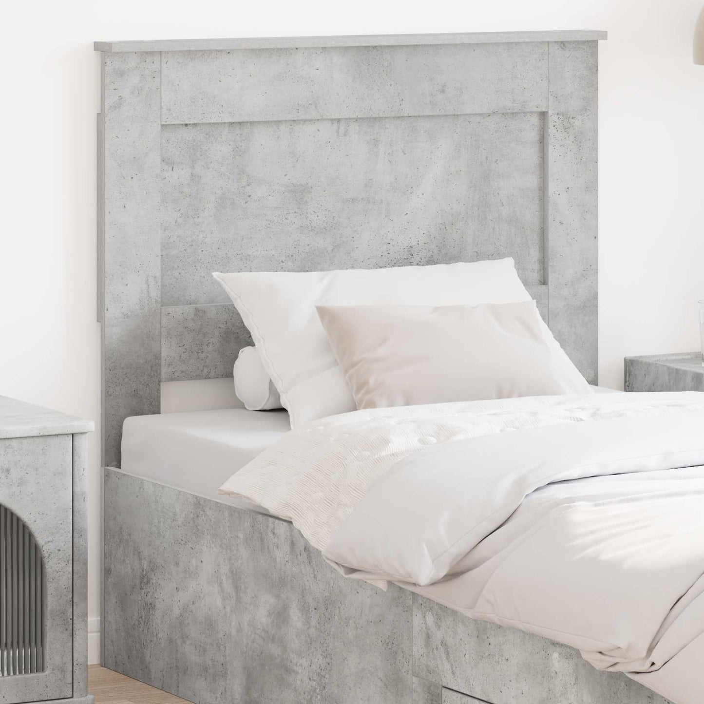 vidaXL Kopfteil mit Kopfteil Beton Grau 100 cm Holzwerkstoff