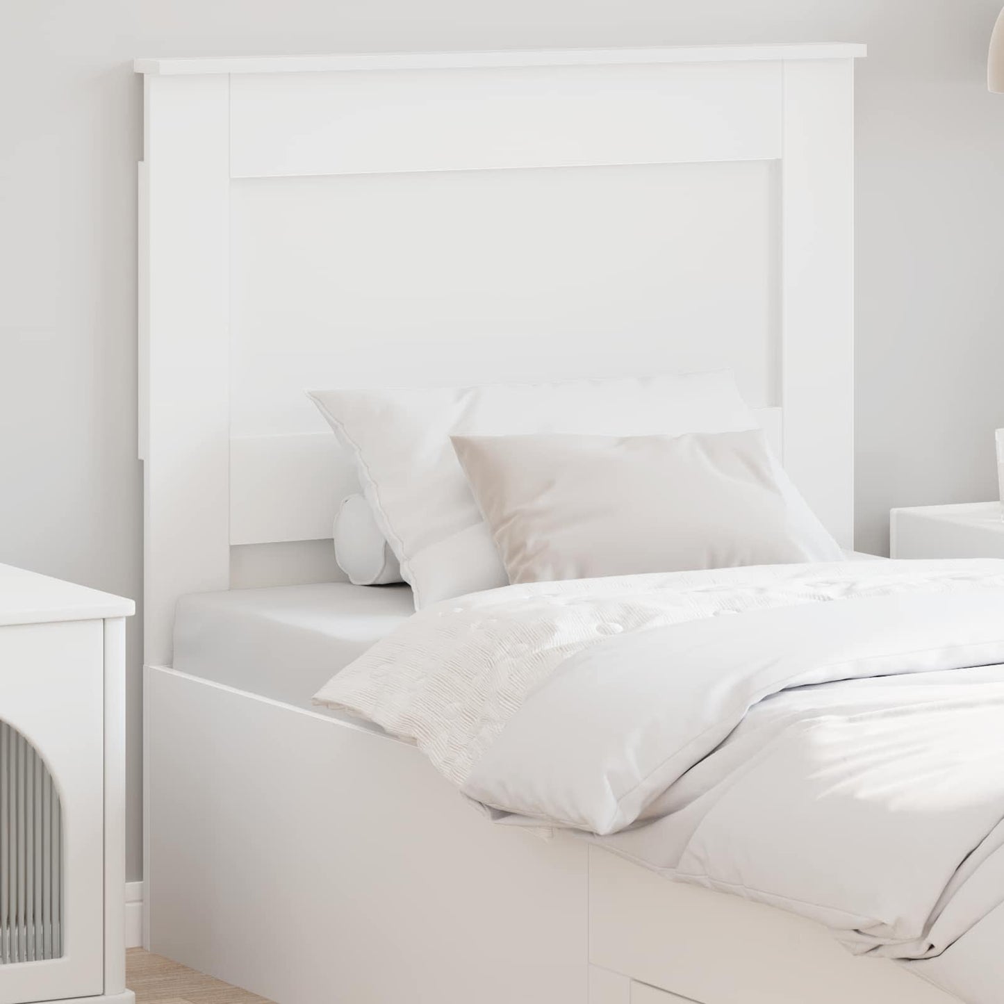 vidaXL Tête de lit avec tête de lit Blanc 90 cm Bois d'ingénierie