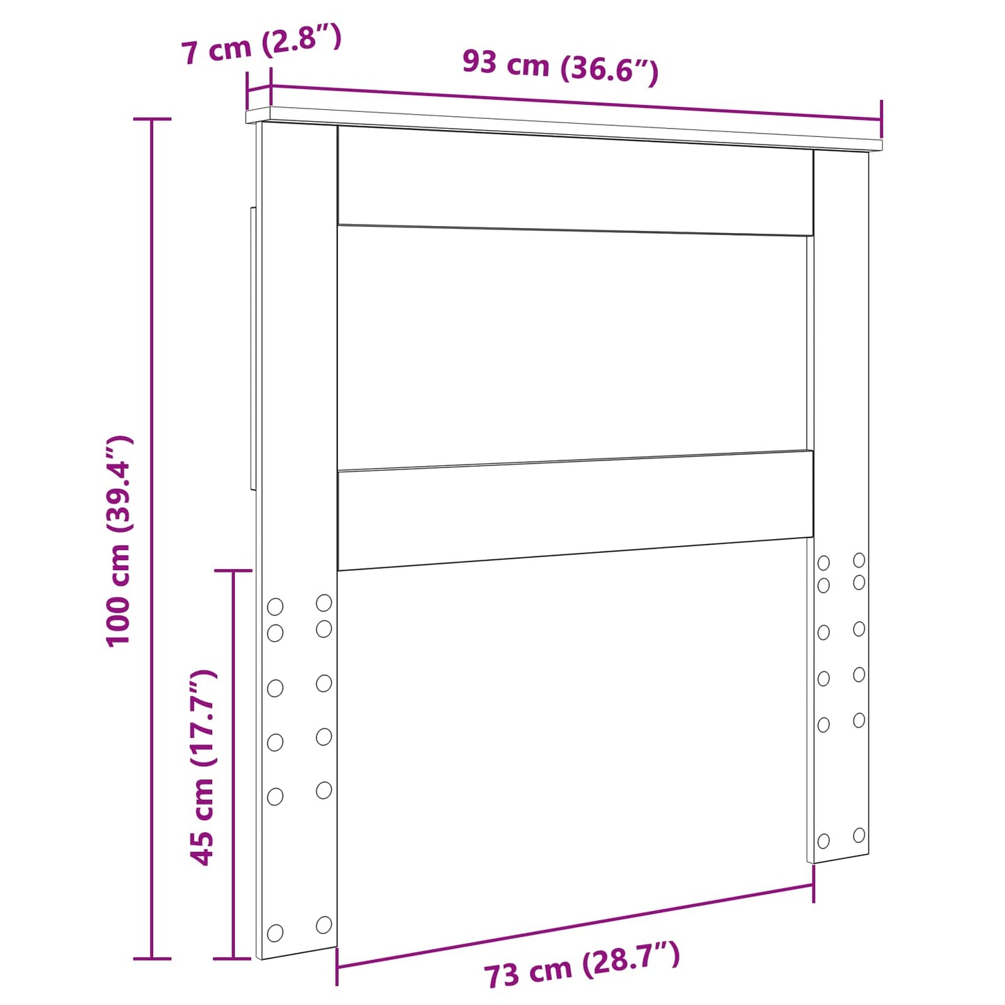 vidaXL Kopfteil mit Kopfteil Sonoma-Eiche 90 cm Holzwerkstoff
