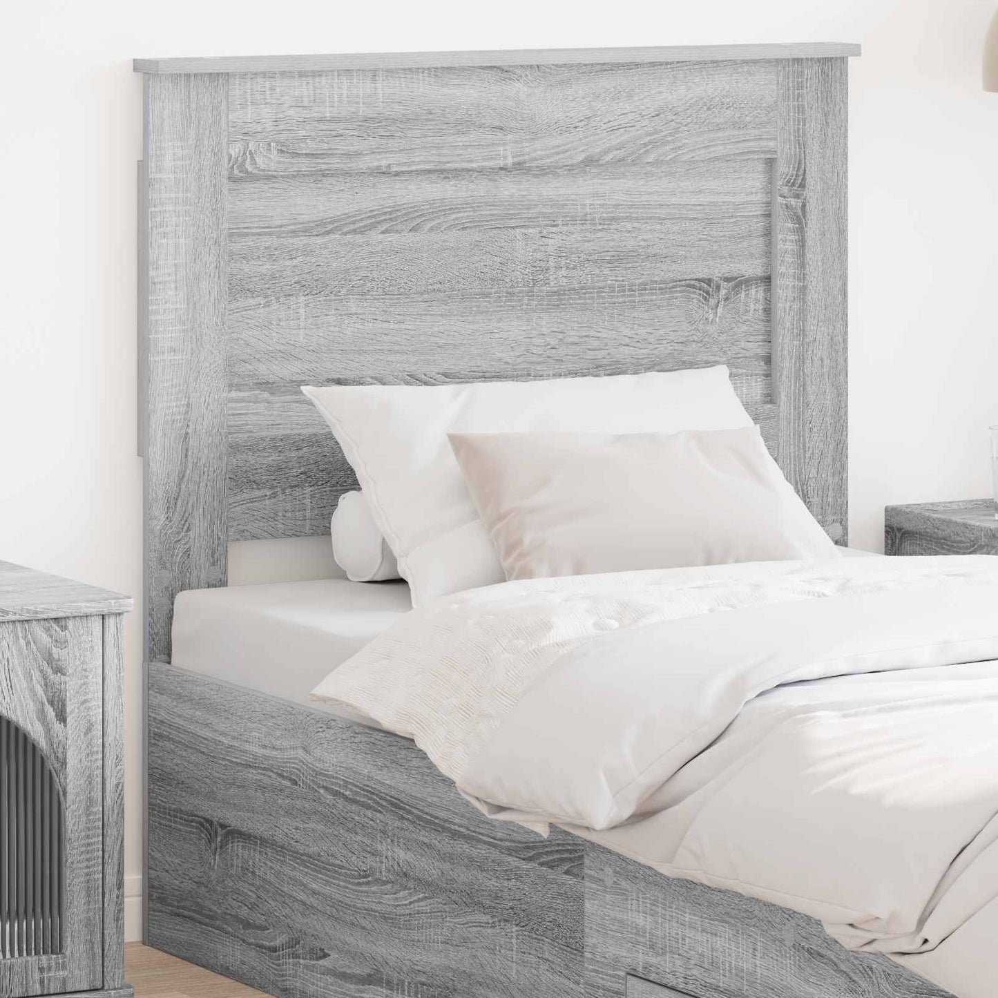 vidaXL Kopfteil mit Kopfteil Graues Sonoma 80 cm Holzwerkstoff
