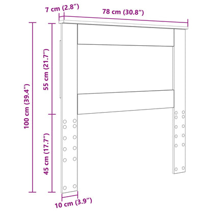 Kopfteil mit Kopfteil Geräucherte Eiche 75 cm Holzwerkstoff