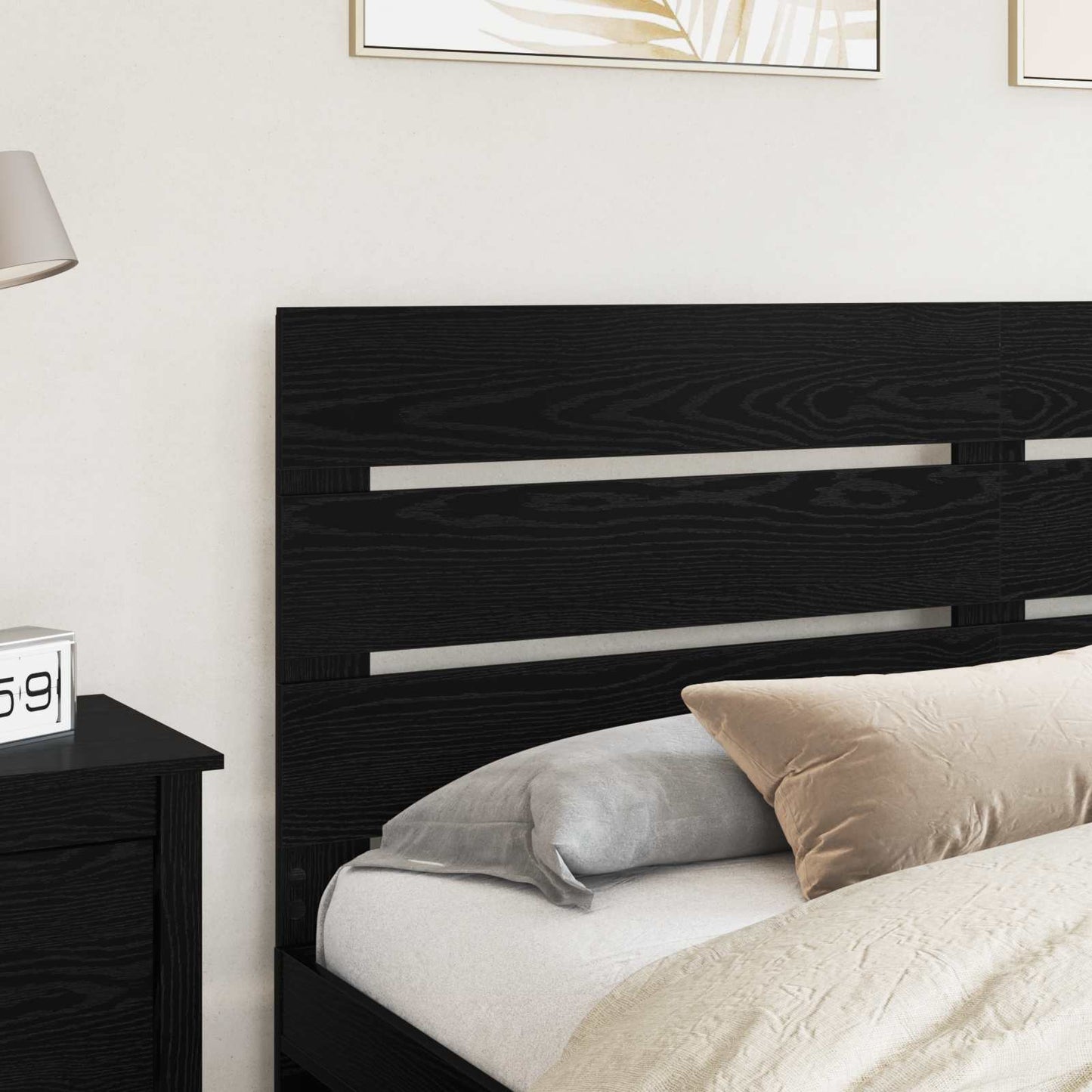 vidaXL Kopfteil Schwarz Eichen-Optik 180 cm Holzwerkstoff