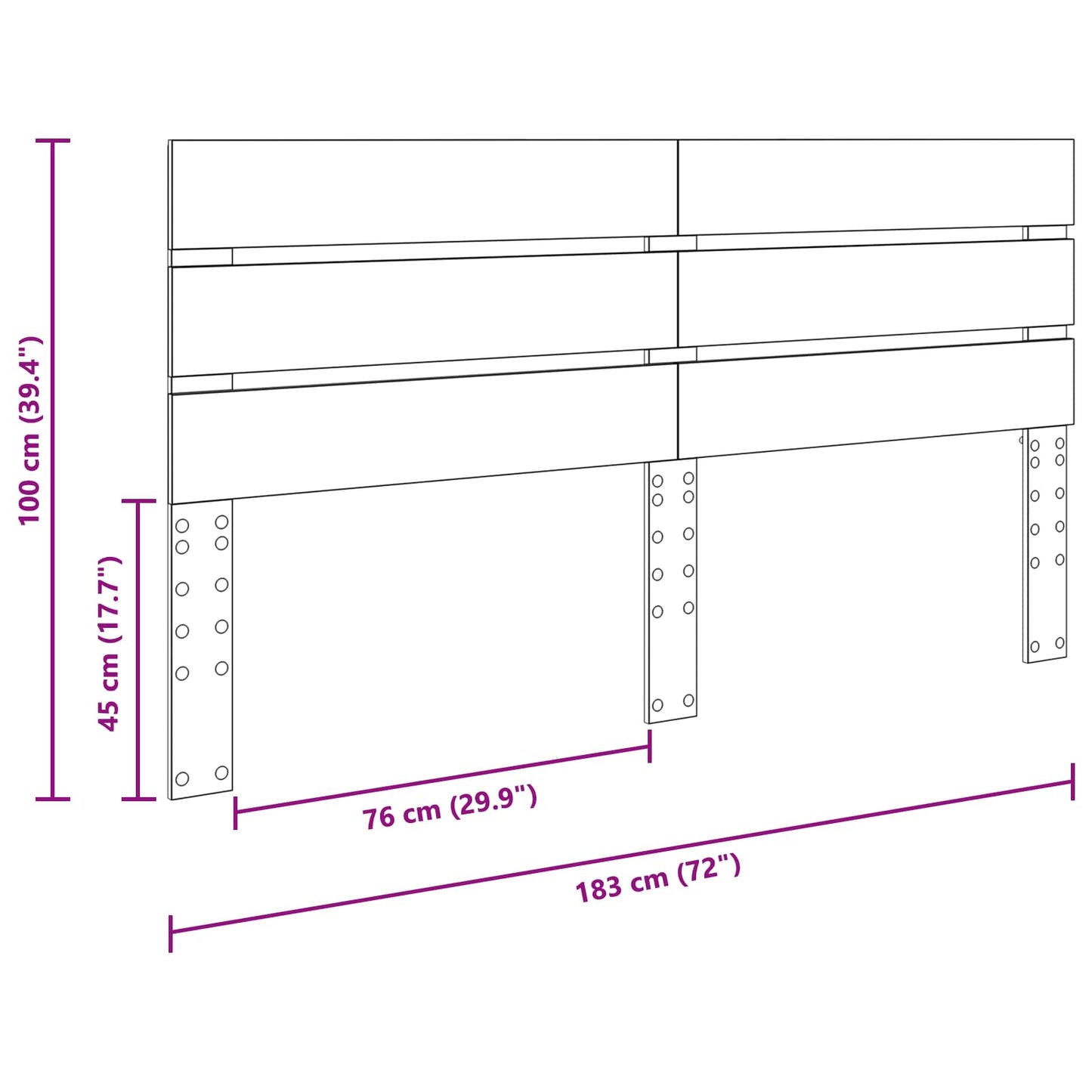 vidaXL Kopfteil Artisan-Eiche 180 cm Holzwerkstoff