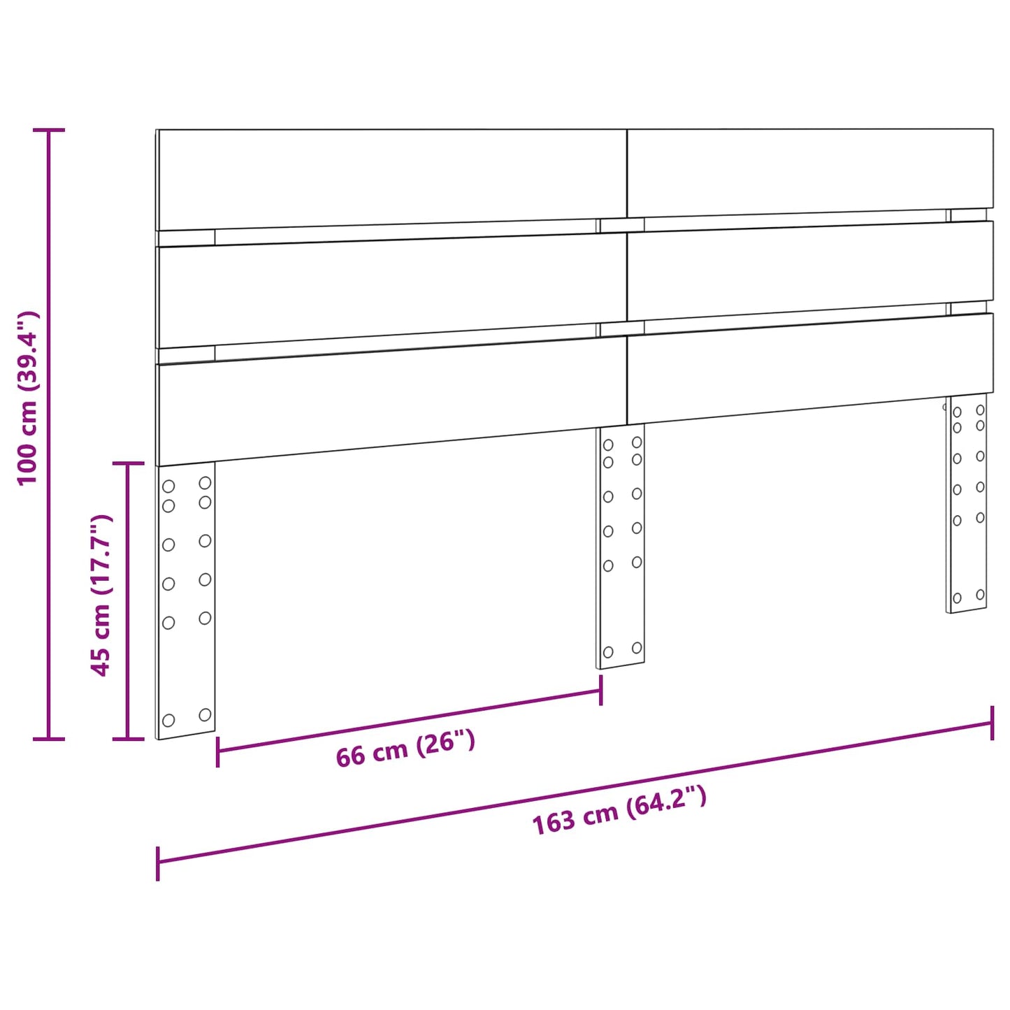 Kopfteil Weiß 160 cm Holzwerkstoff