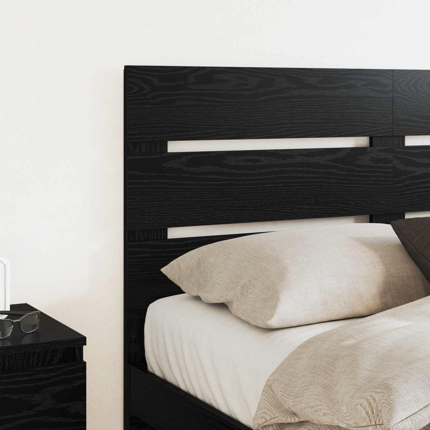 vidaXL Tête de lit Noir aspect chêne 150 cm Bois d'ingénierie