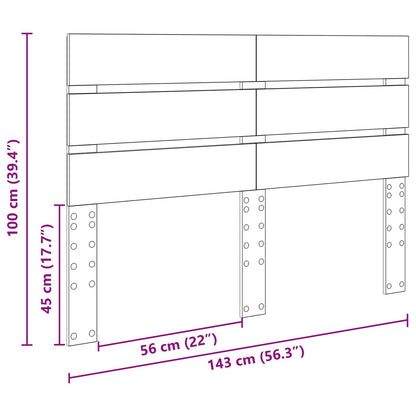 vidaXL Tête de lit Noir aspect chêne 140 cm Bois d'ingénierie
