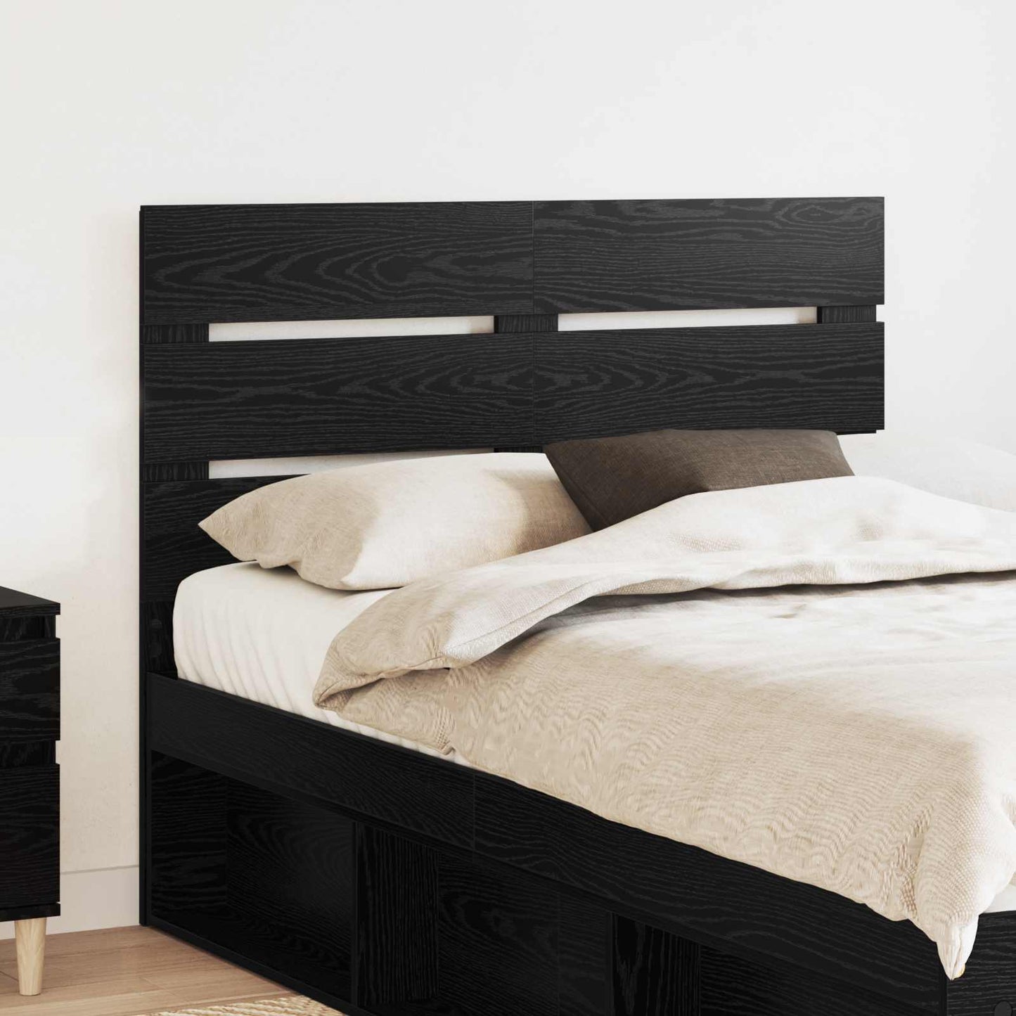 vidaXL Kopfteil Schwarz Eichen-Optik 135 cm Holzwerkstoff