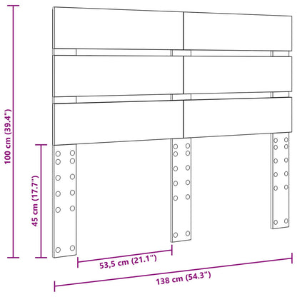 vidaXL Kopfteil Schwarz Eichen-Optik 135 cm Holzwerkstoff