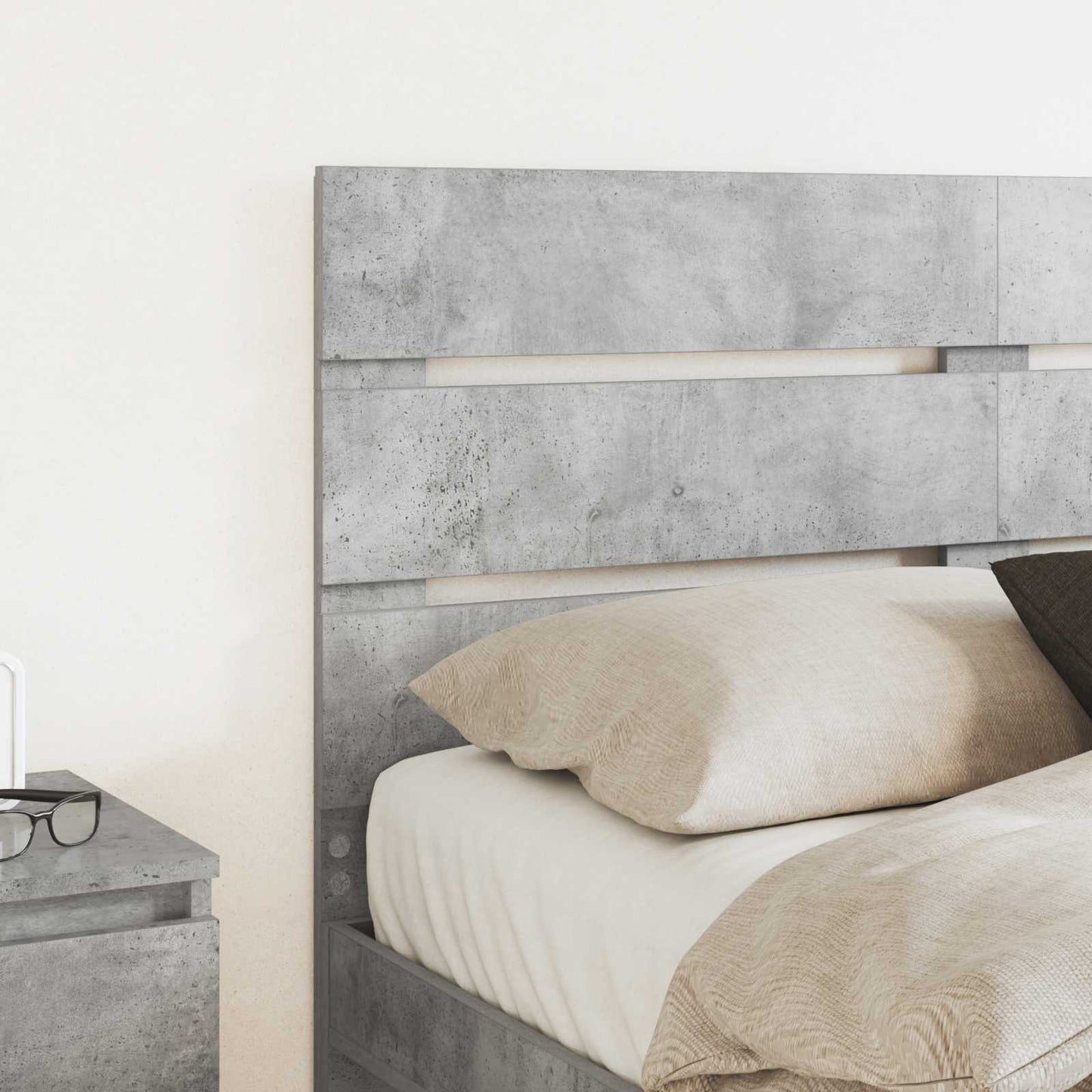 vidaXL Kopfteil Beton Grau 135 cm Holzwerkstoff