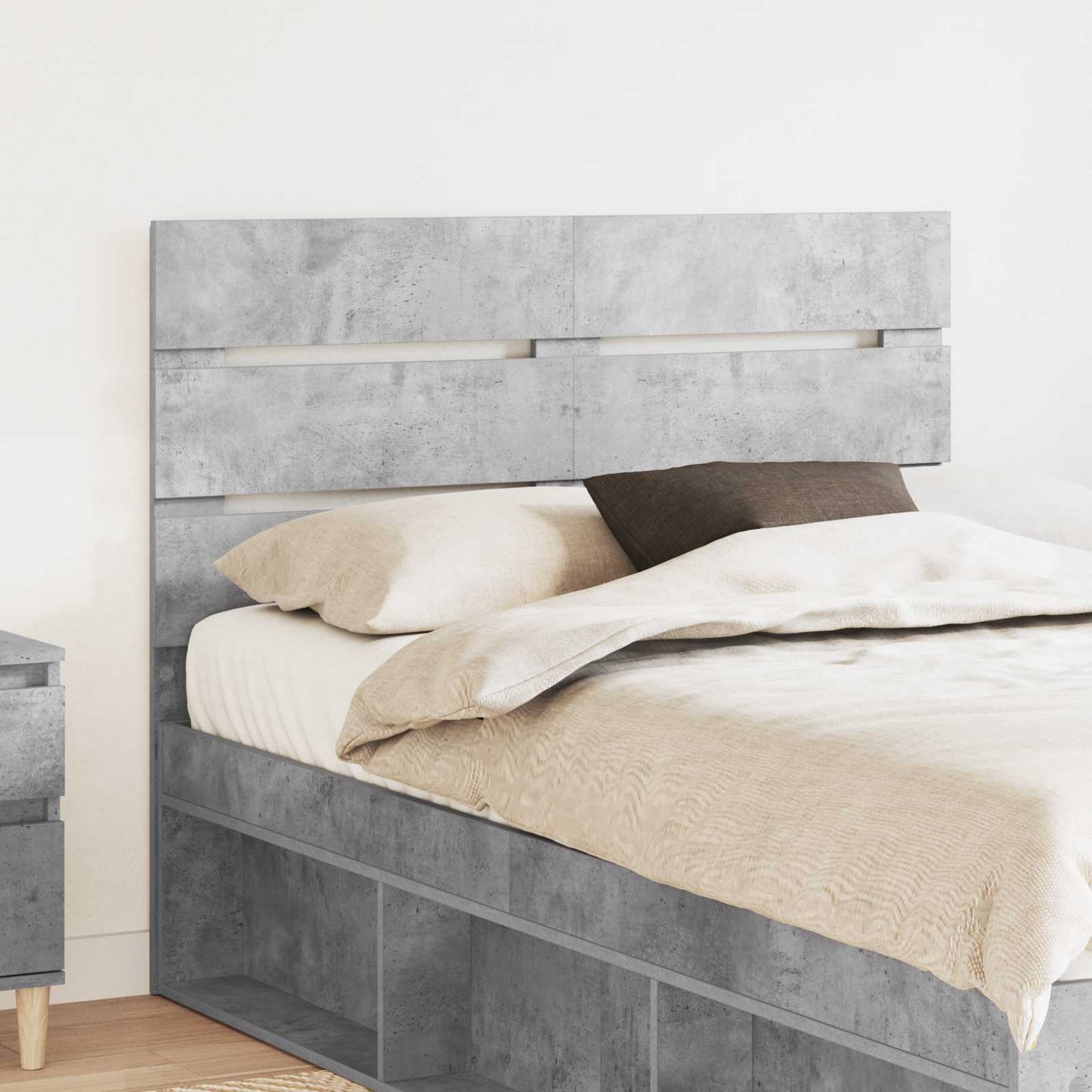 vidaXL Kopfteil Beton Grau 120 cm Holzwerkstoff