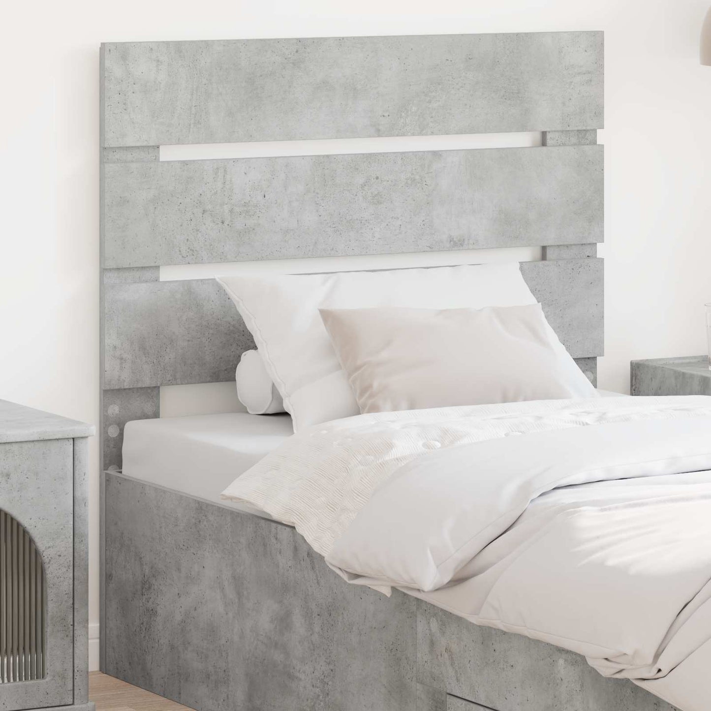 vidaXL Kopfteil Beton Grau 100 cm Holzwerkstoff