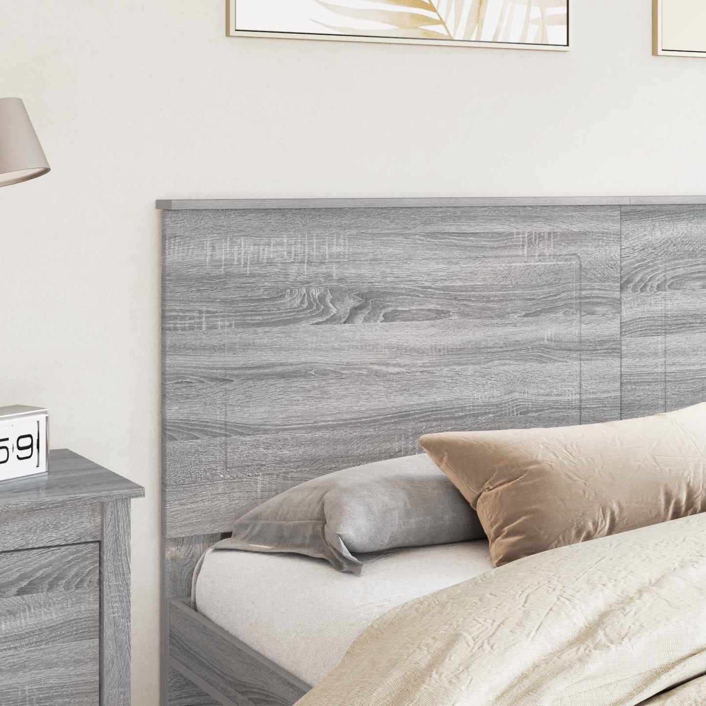 vidaXL Kopfteil Graues Sonoma 200 cm Holzwerkstoff