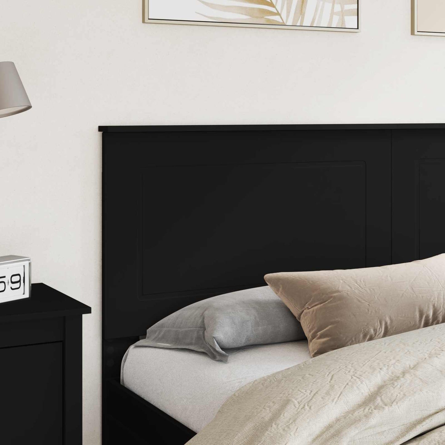 vidaXL Tête de lit noir aspect chêne 180 cm bois d'ingénierie